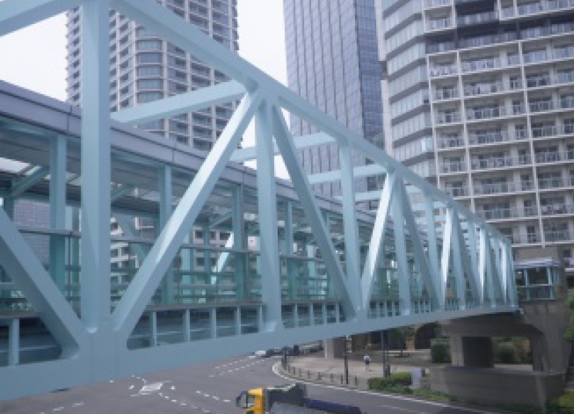 Portside Pedestrian Bridge (girder cover removal/painting)