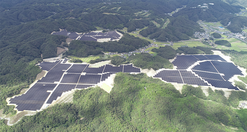 当社最大 53MW 赤磐太陽光発電所　建設（2018-2021年）